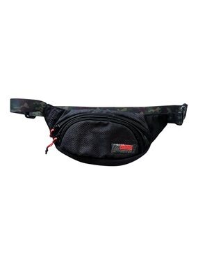 Head Black Belt Bag with Camouflage Strap and Red Accents